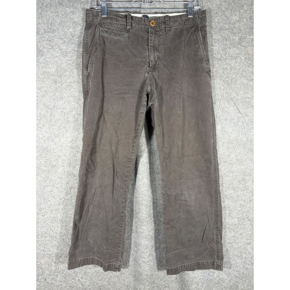 Banana‎ Republic Mens Relaxed Fit Chino Pants 31x30 Gray 100% Cotton Casual
